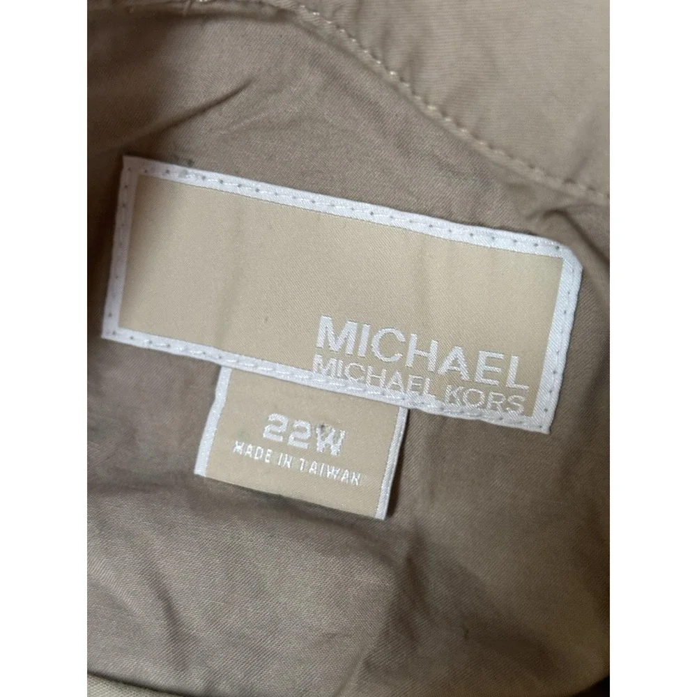 Michael Michael Kors Jacket Womens 22W Khaki Utility Safari Cotton